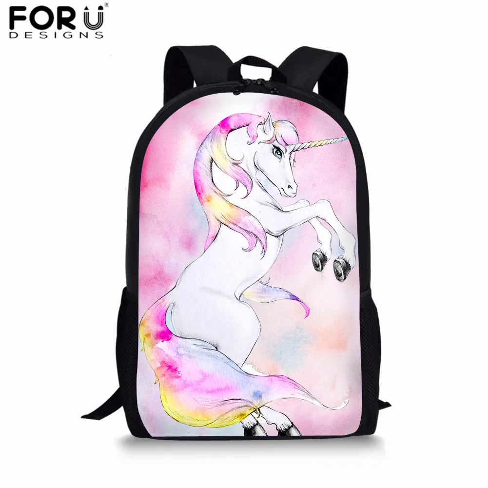 FORUDESIGNS/Школьный рюкзак с 3d принтом единорога, школьный рюкзак для студентов, стильные детские Мультяшные школьные сумки для книг - Цвет: CC2601C