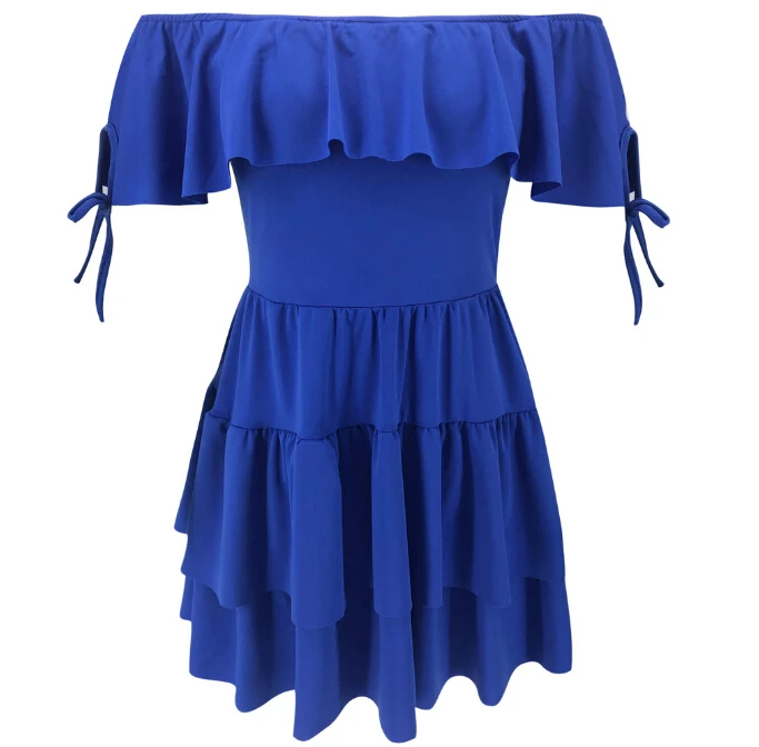 Women Elegant Dress Cold Shoulder Short Sleeve Summer Dresses Off-shoulder Womens Slim Mini Party Beach Boho | Женская одежда