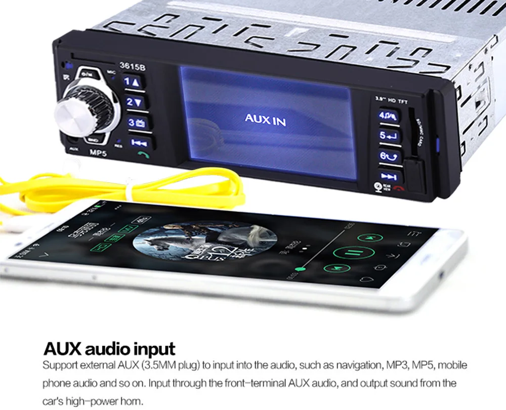 3.6 дюймов HD Экран Автомобильное видео стерео Bluetooth MP5 плеер с заднего вида Камера