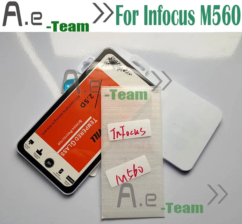 Aierwill-TPU Case For Infocus M560 Cover,Tempered Glass 9H+2.5D Screen Protector Film For Infocus M560 M808 Phone Free shipping