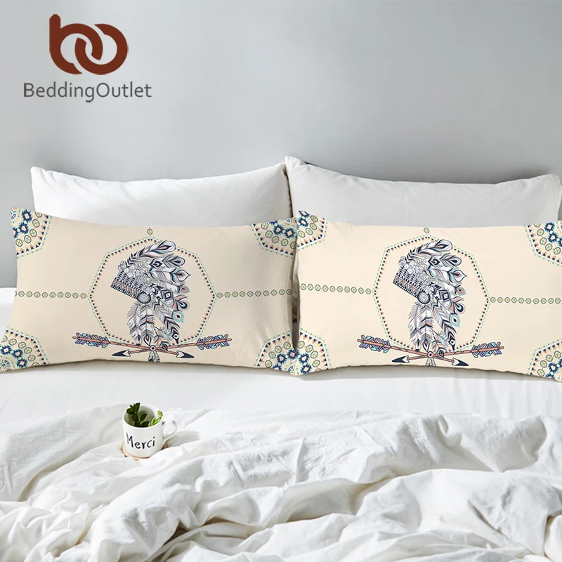 BeddingOutlet Наволочка на шею с перьями племенная подушку винтажный со стрелками