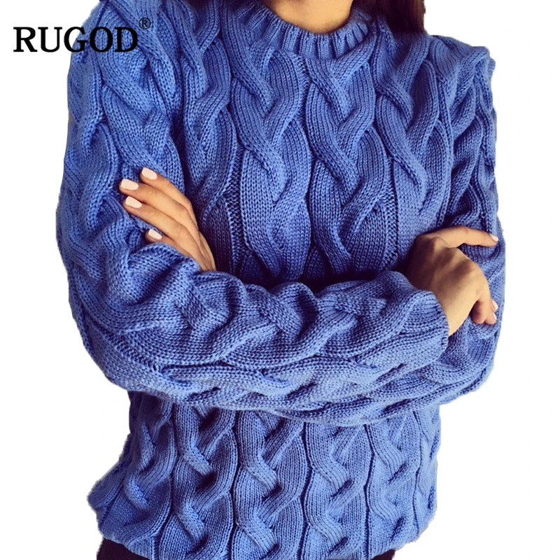 RUGOD Solid Women Sweaters And Pullovers Loose Knitted Pullover Female Tops Spring&ampAutumn Long Sleeve Jumper Sweater pull femme | Женская