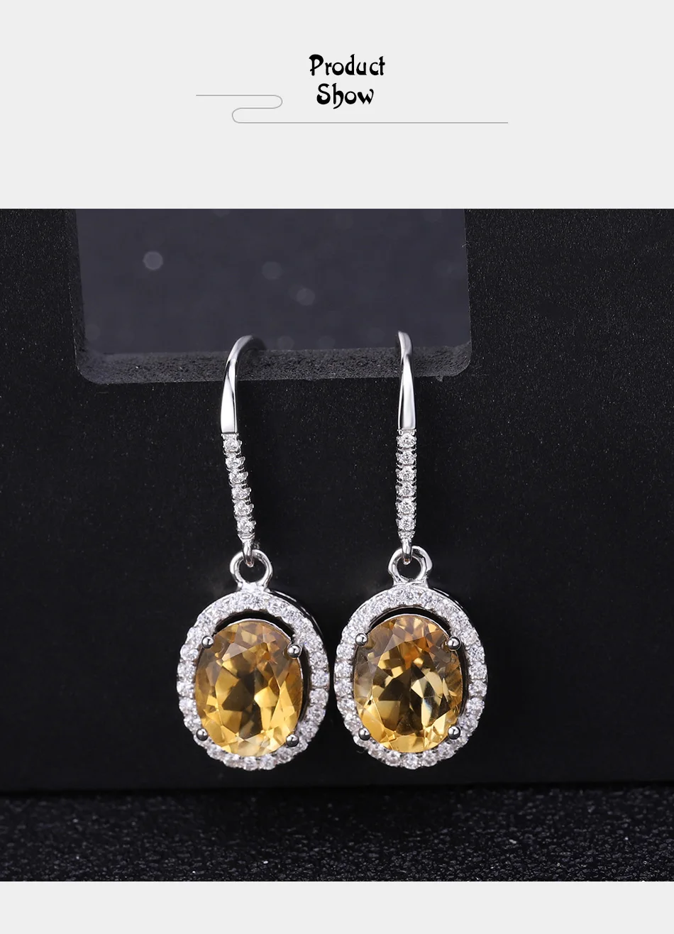 GEM'S BALLET 925 пробы элегантные серебряные Brincos 3.58Ct натуральный цитрин серьги-подвески с драгоценными камнями для женщин Свадебные ювелирные изделия