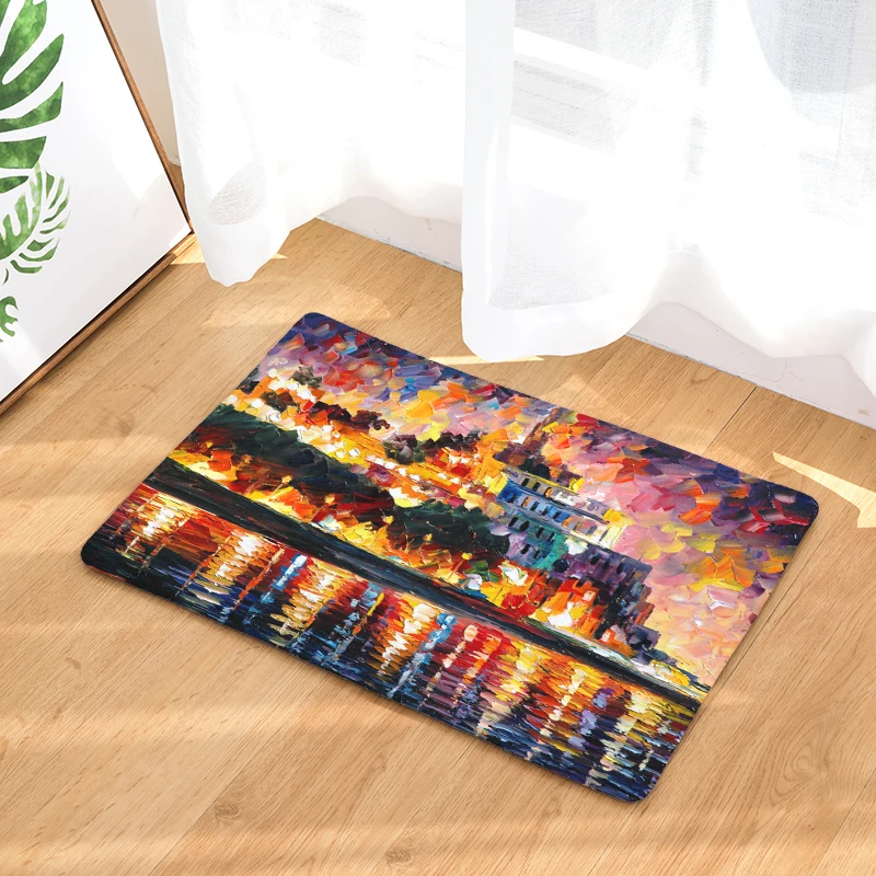 2017 масляная живопись красочные работы печать ковры Нескользящие кухонные