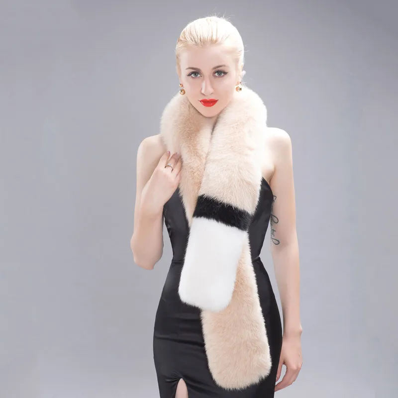 JKP осенне зимний женский теплый шарф из натурального Лисьего меха новый модный 100%