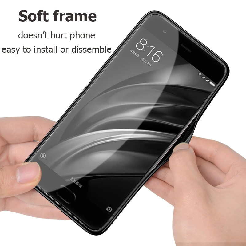 Роскошный Гибридный чехол для Xiaomi Mi6 задняя крышка из закаленного стекла