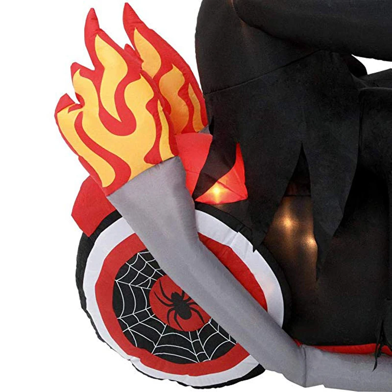 180 см гигантский Grim Reaper мотоциклетные светодиодный освещенные Хэллоуин вечерние