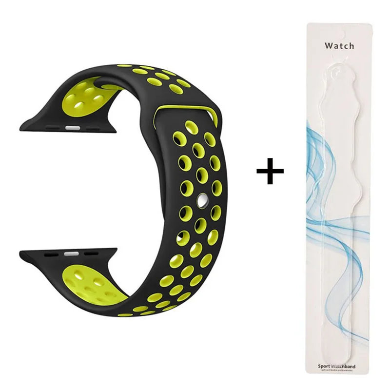 Спортивный силиконовый ремешок для часов с воздухопроницаемым отверстием