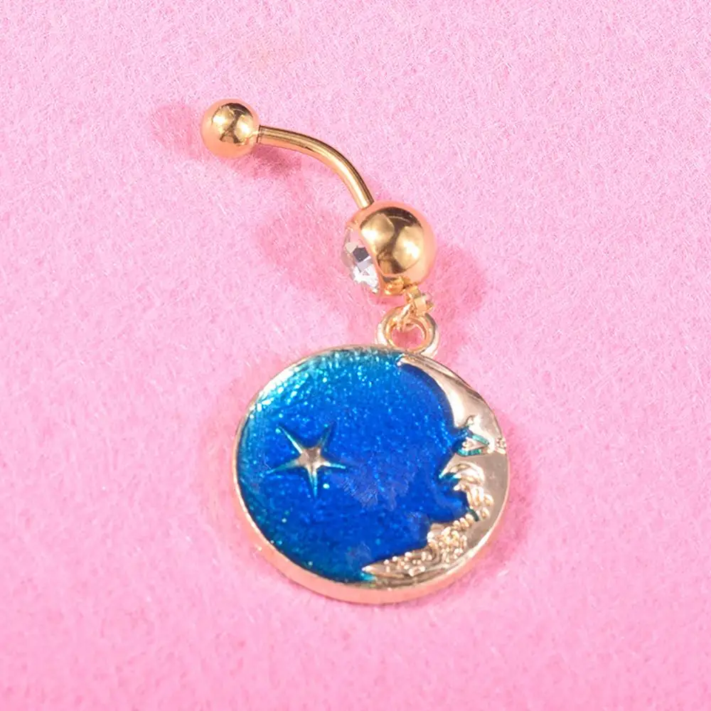 Разноцветный пирсинг для тела ювелирные изделия золотого цвета полная Луна