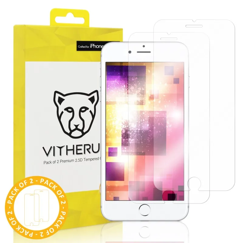 Комплект из 2 закаленных стекла 2.5D для iPhone 6 +/6S + золотистого цвета | Мобильные