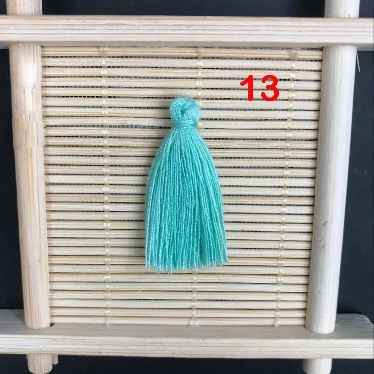 Color card No. 13 50 шт., 3 см, мини-подвеска с хлопковой кисточкой, бахрома, сделай сам, маленькая кисточка, отделка, серьги, изготовление украшений, одежда, занавески, аксессуары для шитья - Цвет: Color card No. 13