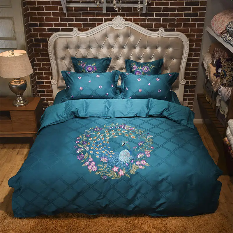 Роскошный жаккардовый Комплект постельного белья из 100% хлопка и сатина с длинным