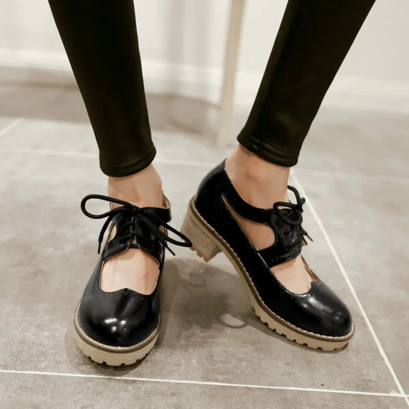 Оксфорды в ретро стиле для женщин большие размеры 34–43 повседневные туфли на