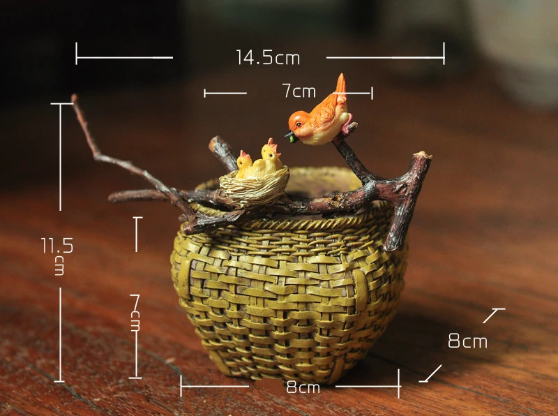 Bird Мультяшное животное микро модель украшения сада Веселая декорированная корзина в горшках Suculentas кактус суккулент растение цветочный горшок плантаторы - Цвет: Bird