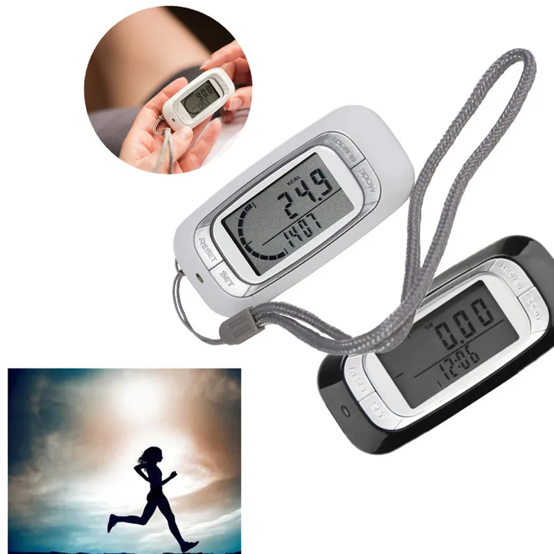 SGOODE Multifunction 3D Sensor Running Walking Pedometer Steps Counter Calorie Burnt Calculator Lightweight Clip on Pedometers