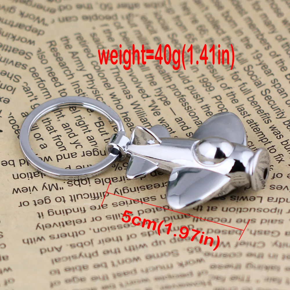 Полированный Хром Серебристый Брелок для ключей LED свет самолет летательный