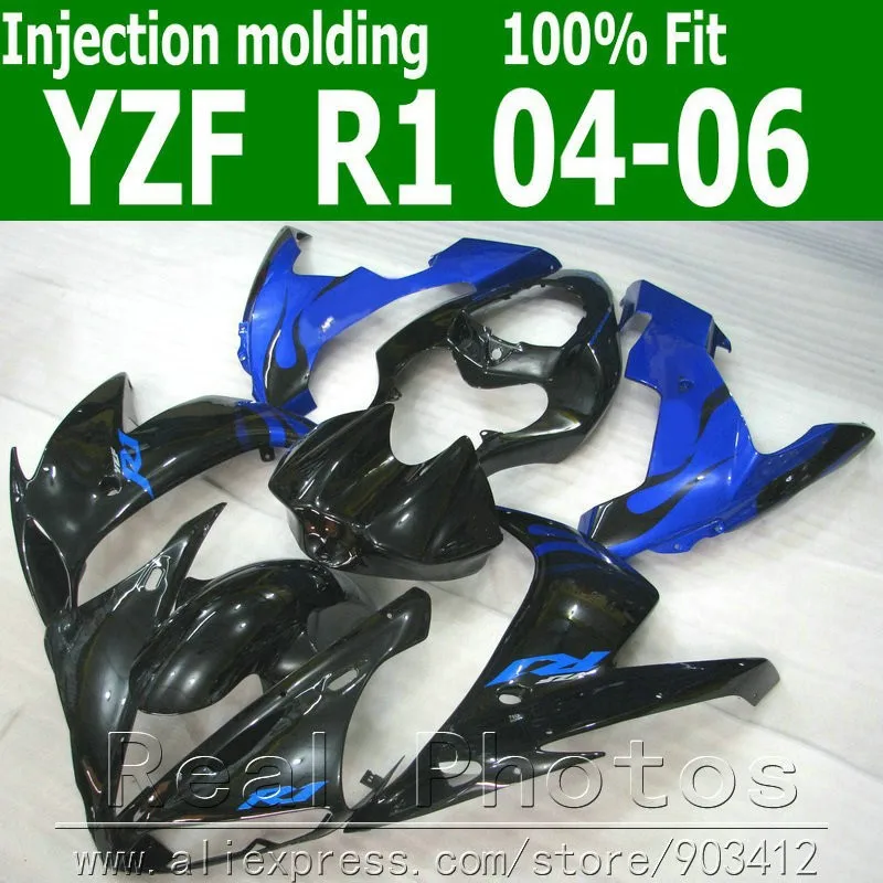 Комплект обтекателей под давлением для YAMAHA R1 комплект 2004 2005 2006 желтый черный
