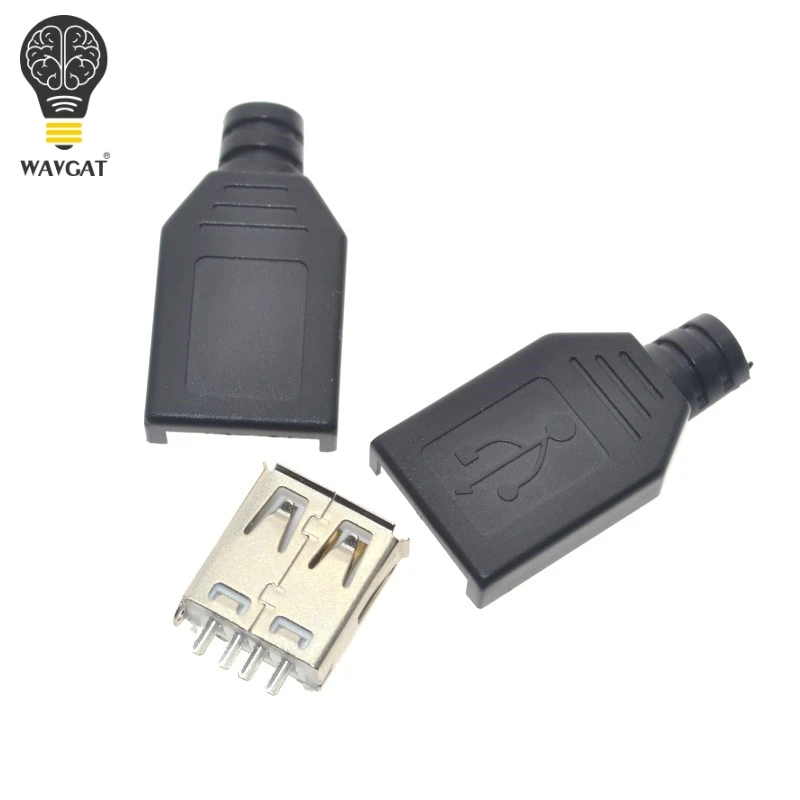 10 шт. 4 контактный разъем USB Type A с черной пластиковой крышкой|connector usb|connector usb aconnector