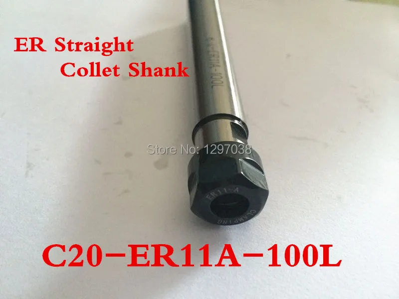 

C20-ER11A-100L Shank diameter 20mm Collet Chuck Holder Extension Straight Shank 100mm for ER11 Collet with ER11 A Type Nut