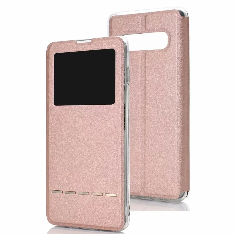 Rose gold Чехол для samsung Galaxy S10, чехол S10 Plus, умный флип-чехол, мягкий чехол для Galaxy S10 lite S10e, чехол kimTHmall - Цвет: Rose gold