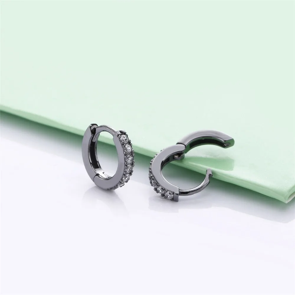 Moonmory дизайн 925 пробы серебряные Huggie серьги-кольца с голубыми камнями CZ серьги для европейских женщин популярные ювелирные изделия