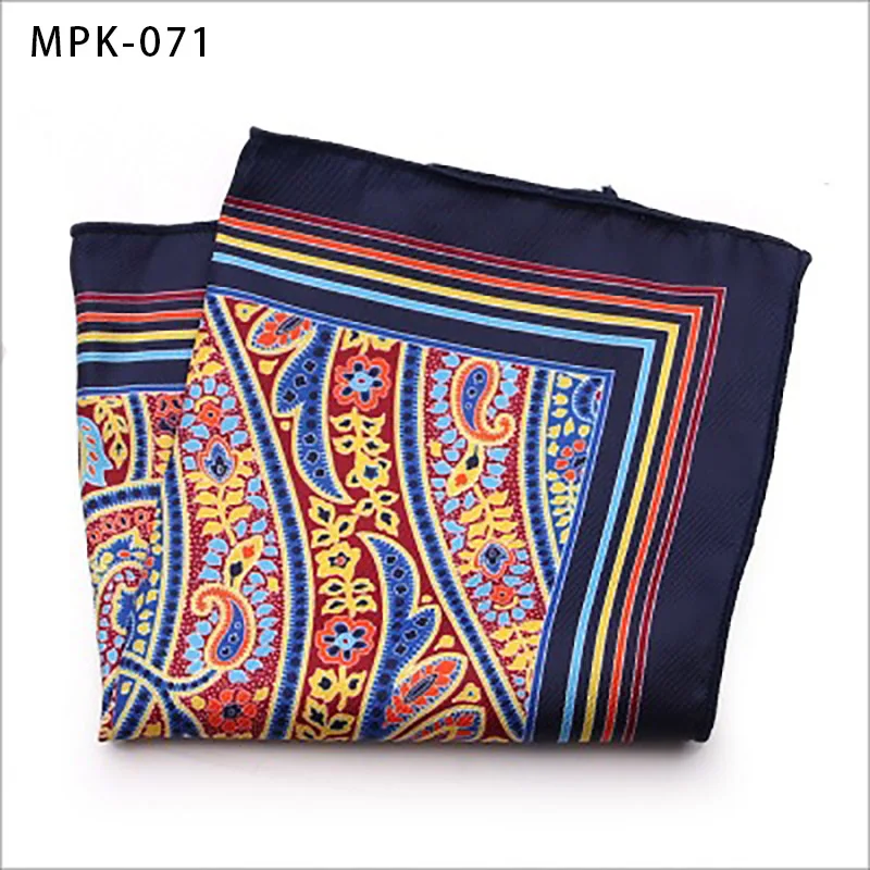 MPK-71 YISHLINE отличительные мужские s модный мужской Карманный платок квадратный шелковый мужской цветочный Пейсли мужской нагрудный платок для мужской костюм аксессуары - Цвет: MPK-71