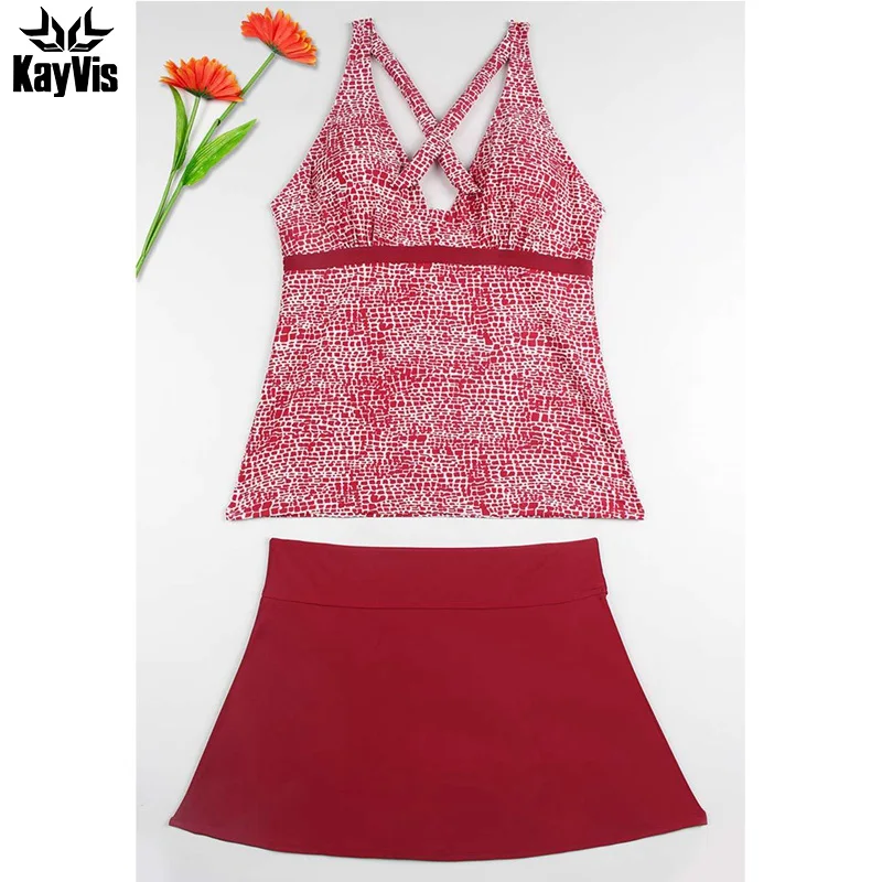 Женский купальник танкини с открытой спиной KayVis винтажное пляжное платье