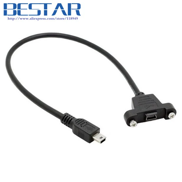 Мини usb 5pin мини USB2.0 папа к 2 0 Женский удлинитель кабель 30 см 50 3 м 5 с винтами панель