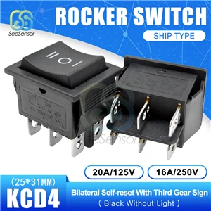 Bilateral Self-reset KCD4 кулисный переключатель ВКЛ-ВЫКЛ 2 положения ВКЛ-ВЫКЛ-ВКЛ 3 положения 4 контакта/6 контактов электрооборудование с светильник выключатель питания 16А 250ва - Цвет: Bilateral Self-reset