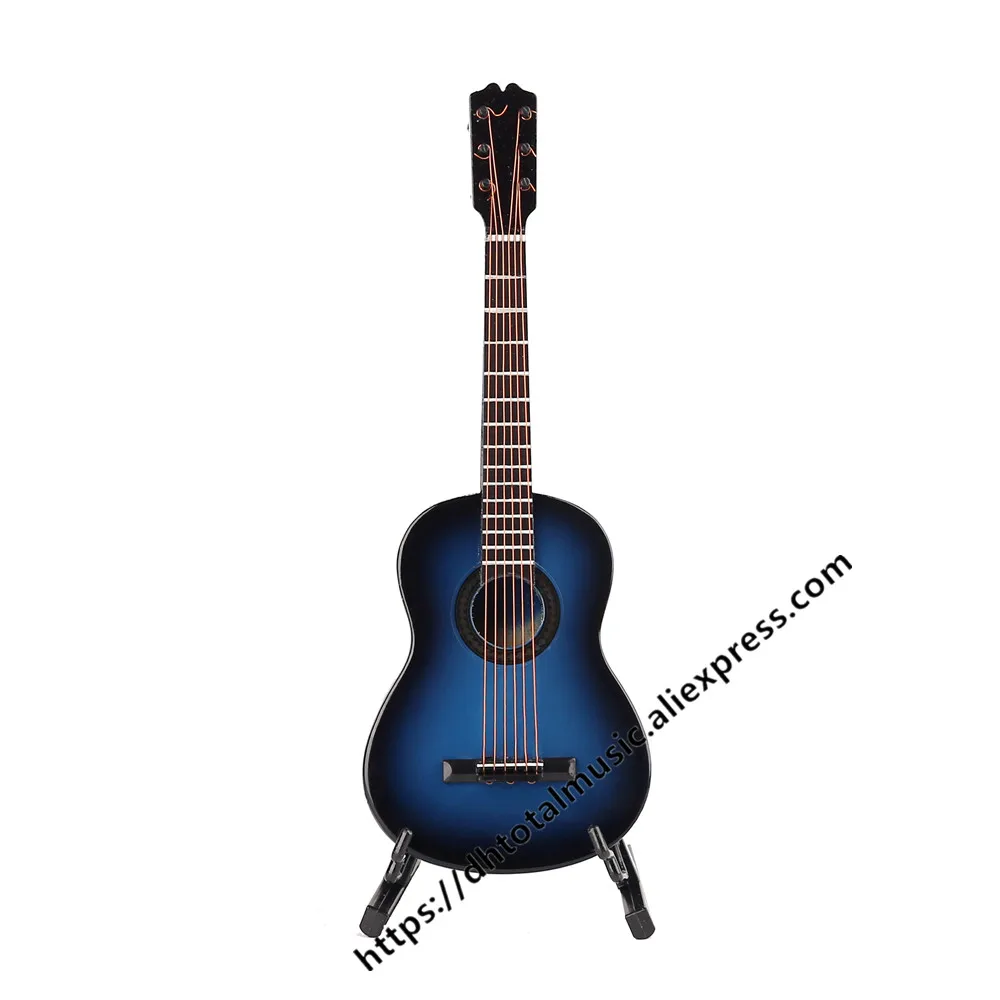 Mini Classic Guitar with Support Miniature Wooden Musical Instruments Collection Decorative Ornaments Model Decoration Gifts | Дом и сад