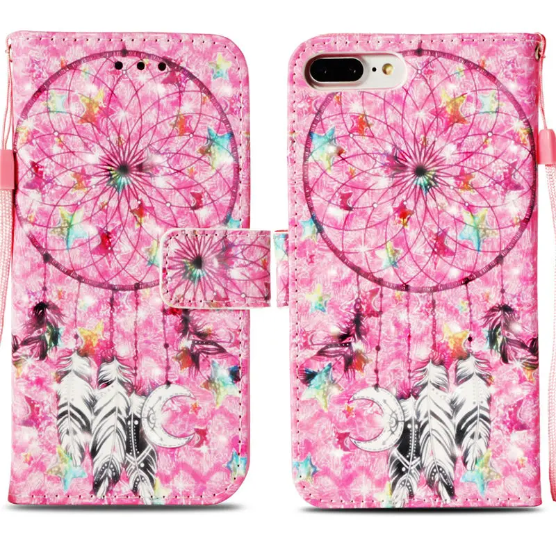 Кожаный чехол для iPhone 8 P Роскошные Dream Catcher кожаный бумажник флип телефона