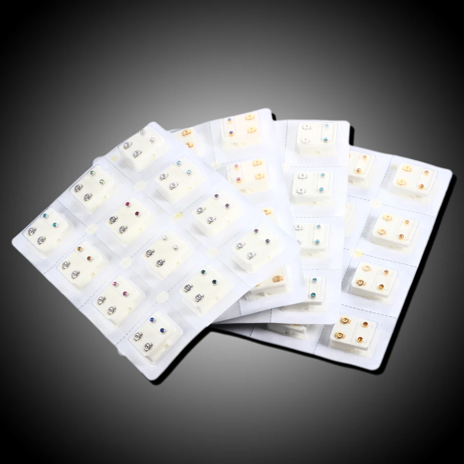 

1Pair Steel Earring Studs Ear Piercing for Gun Birthstone Gem Ear Stud Earrings Studs Tragus Cartilage Body Jewelry