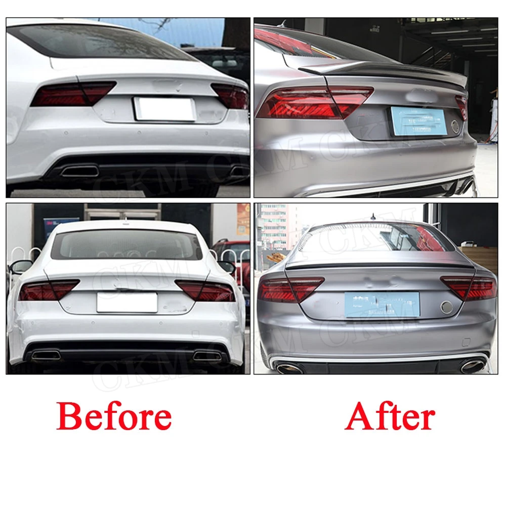 Задний спойлер для багажника из углеродного волокна A7 утиные крылья Audi S7 RS7 2013 2014