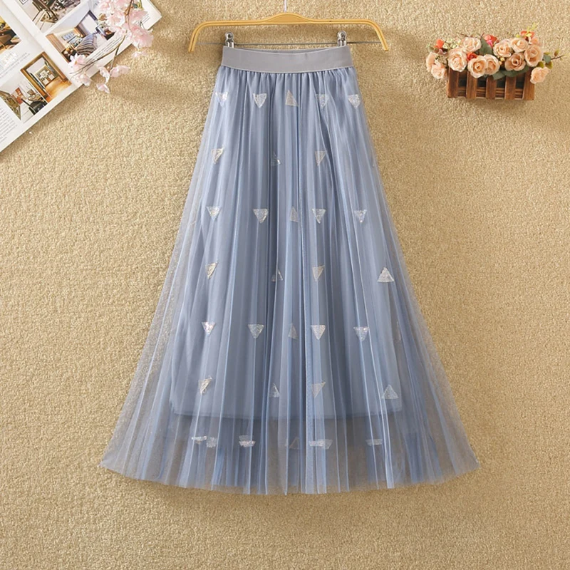 Весенняя юбка-пачка с цветочной вышивкой кружевная сетчатая юбка для женщин