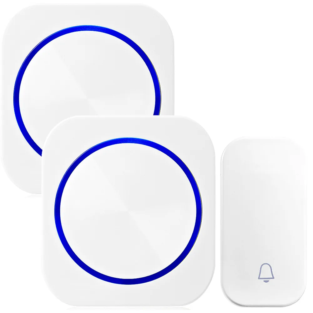 1 button 2 Receiver SMATRUL автономный беспроводной дверной звонок Ночной светильник без батареи ЕС вилка водонепроницаемый 1 Кнопка 1 2 приемника - Цвет: 1 button 2 Receiver