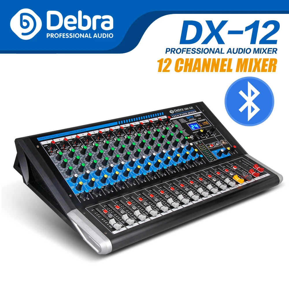 Звуковой микшер Debra 12 канальный звуковой контроллер dj звуковая плата с эффектом 24