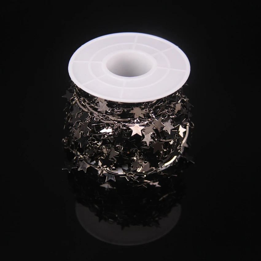 Металлическая цепочка с подвеской в виде звёзд 7 мм|Ювелирная фурнитура и