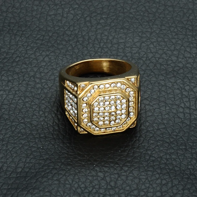Хип-хоп Титан Нержавеющая сталь микро проложить Стразы Iced Out Bling шестиугольное