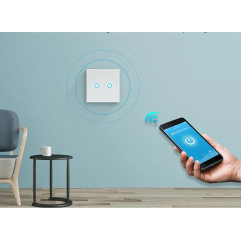 Полезный NAS SC02WE 2200 Вт WiFi ЕС Plug Smart Switch In wall 2Gang настройки таймера|Смарт-гаджеты| |