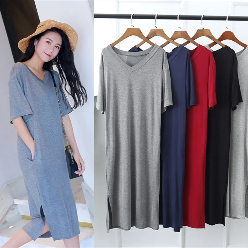 Ночная рубашка женская с коротким рукавом цвет в ассортименте M L XL XXL размера плюс