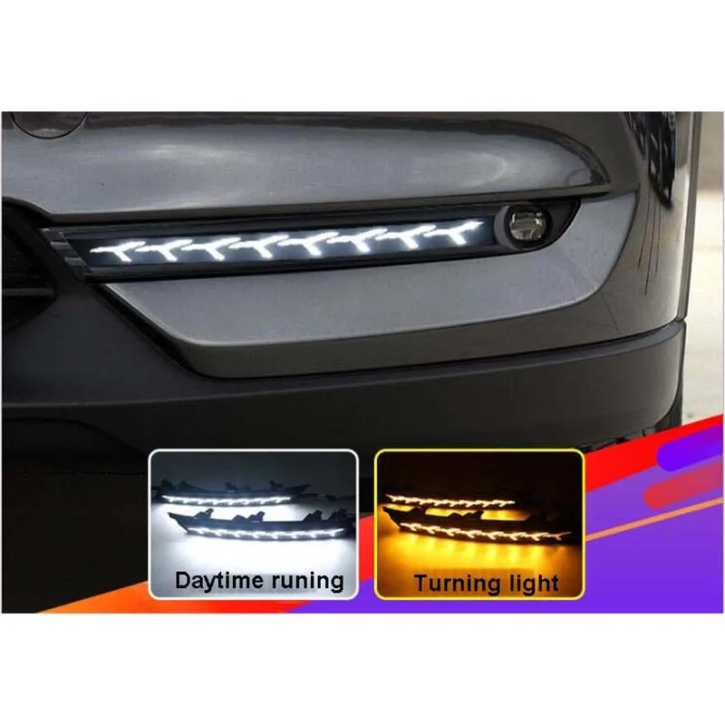 Светодиодный дневный ходовой светильник s для Mazda CX-5 CX5 2017 2018 DRL бампер лампа с