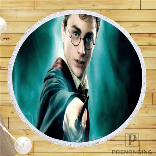 На заказ DIY из микрофибры по индивидуальному заказу ткань harry_potter(1) Круглый пляжный коврик полотенце напечатано по требованию 150 см#19-01-28-4-142 - Цвет: Round beach blanket