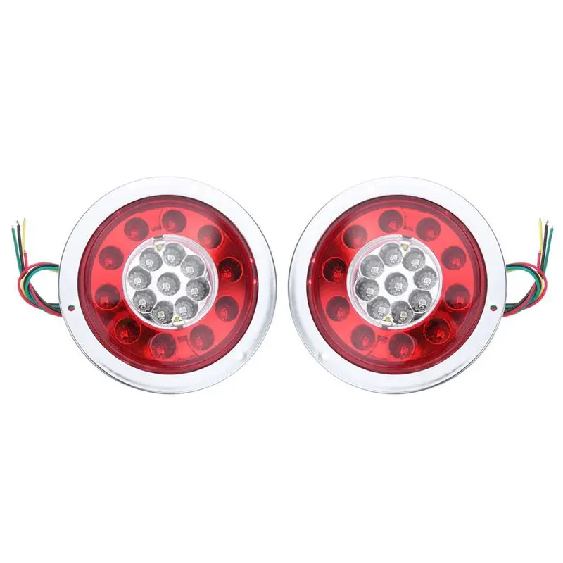 19LED гальванический круглый двухцветный светильник автомобильный прицеп стоп