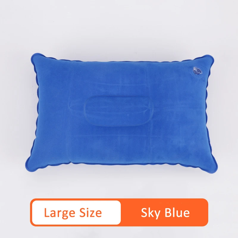 Large-Sky blue 7 цветов надувная дорожная складная подушка для шеи Мини Подушка для путешествий Сверхлегкая воздушная надувная подушка для отдыха на природе Спальный Мешок - Цвет: Large-Sky blue