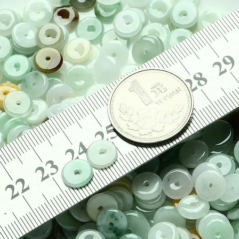 30 шт натуральный многоцветный нефрит (Jadeite) Luck Circle Loose DIY Bead оптом | Украшения и