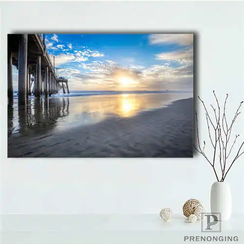 Canvas Poster Домашний декор пляжи-море-рассвет(1) Холст плакат ткань стены плакат печать мульти размер#18-12-16-24 - Цвет: Canvas Poster