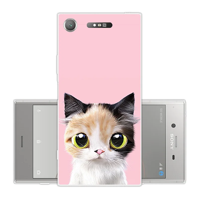 Для Sony Xperia XZ1 5 2 дюйма Мягкие силиконовые чехлы для задней панели телефона розовый