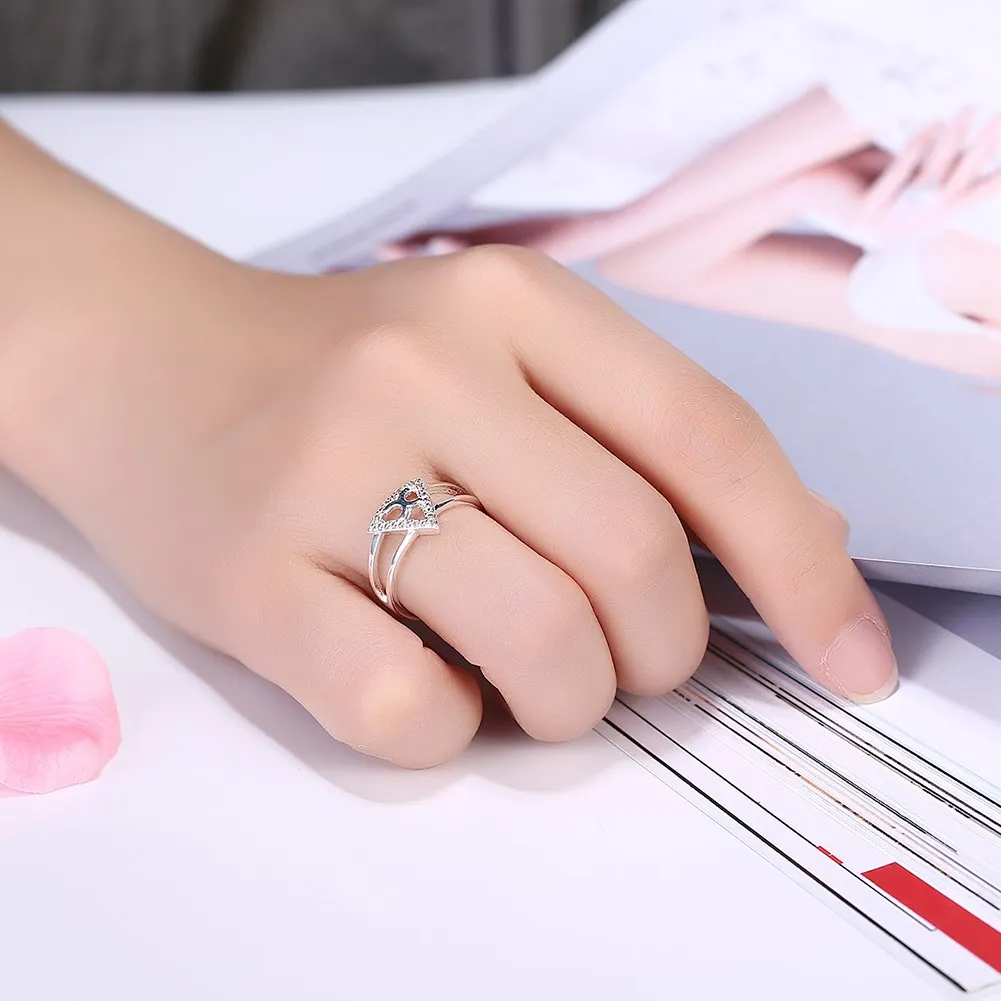 KITEAL online shopping india silver color White size 6 7 8 9 ring for female zircon triangle geometry anel sport |