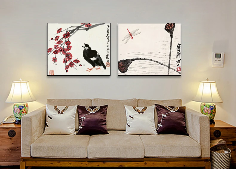 

still life paintings plum birds lotus dragonfly scenery tradtional Chinese style masterpiece reproduction mural prints