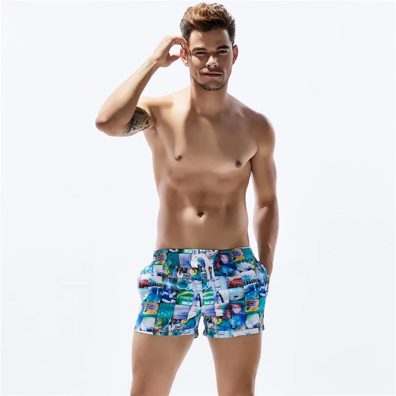 Seobean/Новые мужские пляжные шорты с цветочным принтом бермуды пляжная одежда